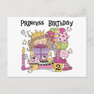 Party Princess 2:a födelsedag Tshirts och presente Inbjudan Vykort