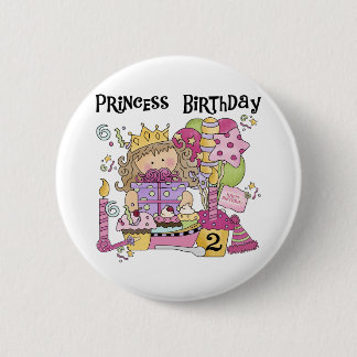 Party Princess 2:a födelsedag Tshirts och presente Knapp