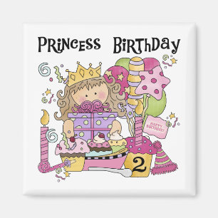 Party Princess 2:a födelsedag Tshirts och presente Magnet