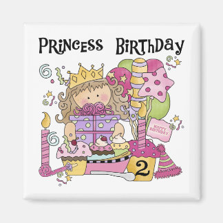Party Princess 2:a födelsedag Tshirts och presente Magnet