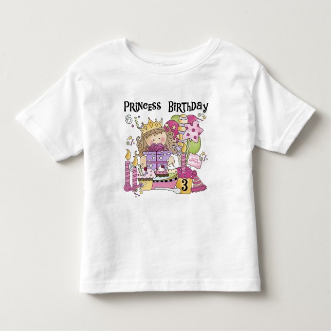 Party Princess 3:e födelsedag Tshirts och presente (Framsida)