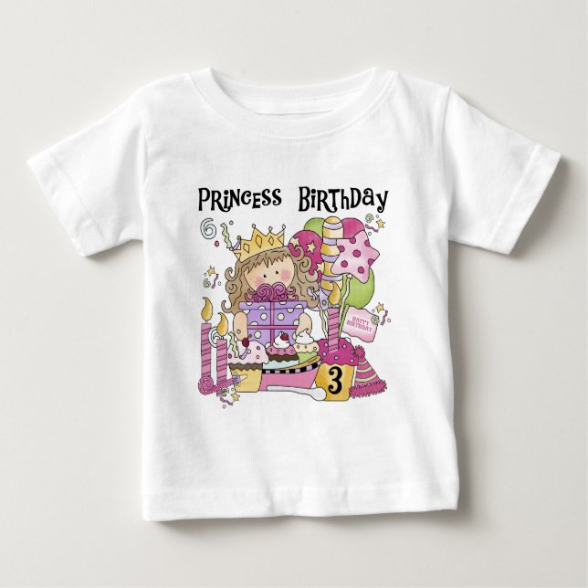 Party Princess 3:e födelsedag Tshirts och presente (Framsida)