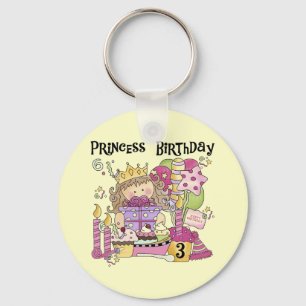 Party Princess 3:e födelsedag Tshirts och presente Nyckelring