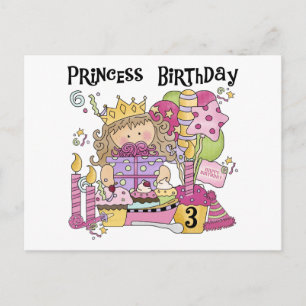 Party Princess 3:e födelsedag Tshirts och presente Vykort