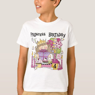 Party Princess 4e födelsedagen Tshirts och present