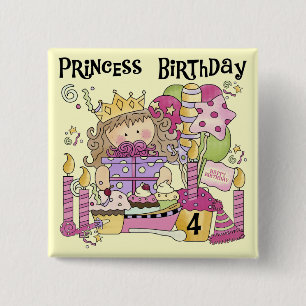 Party Princess 4e födelsedagen Tshirts och present Knapp