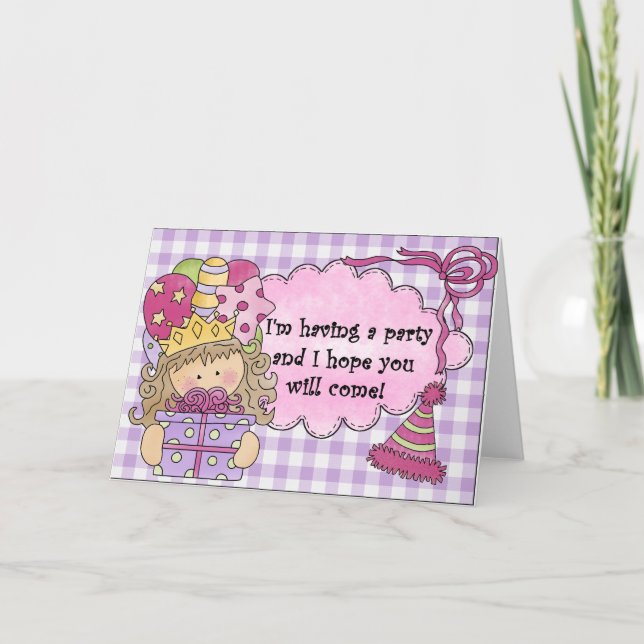 Party Princess Birthday-inbjudningar Inbjudan (Framsida)