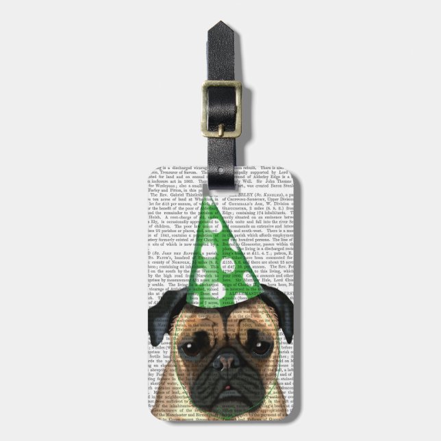 Party Pug 2 Bagagebricka (Vertikal Framsida)