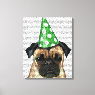 Party Pug Canvastryck