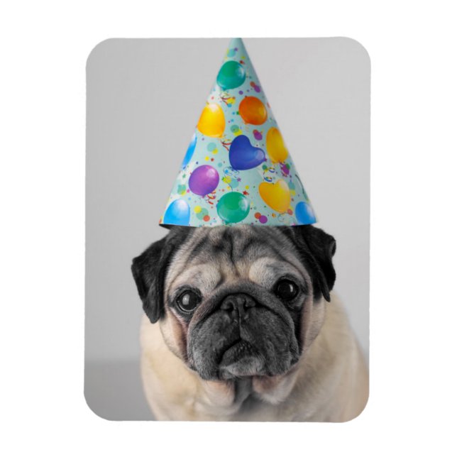 Party Pug Magnet (Vertikal)