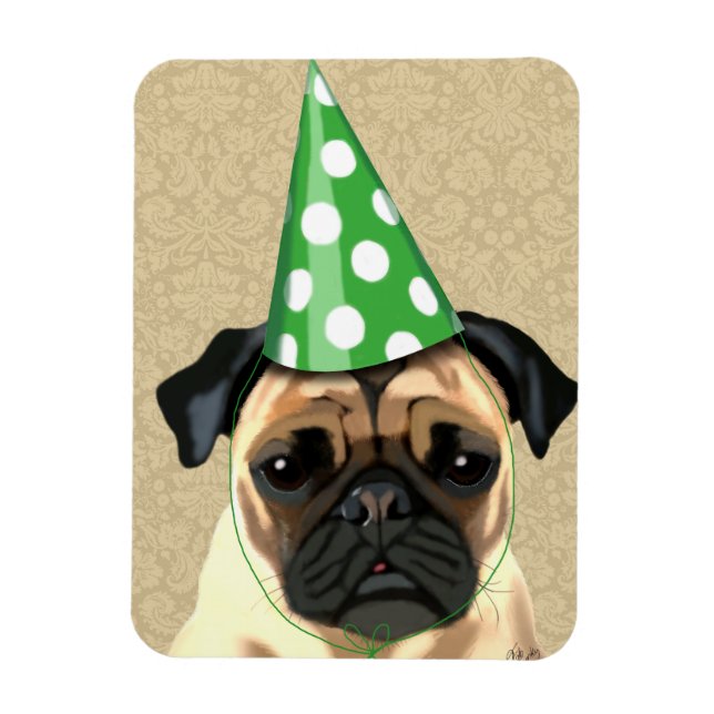 Party Pug Magnet (Vertikal)