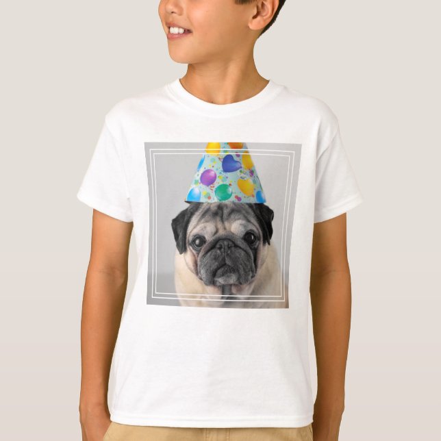Party Pug T Shirt (Framsida)