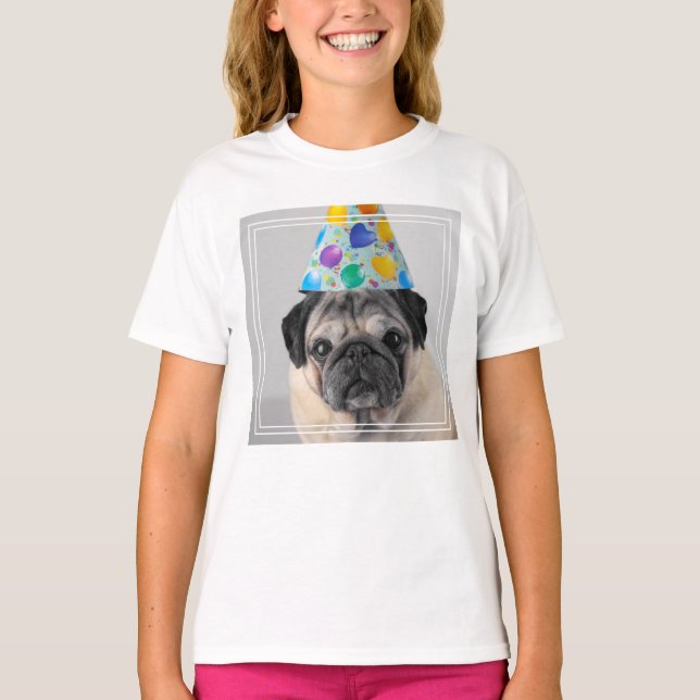 Party Pug T Shirt (Framsida)