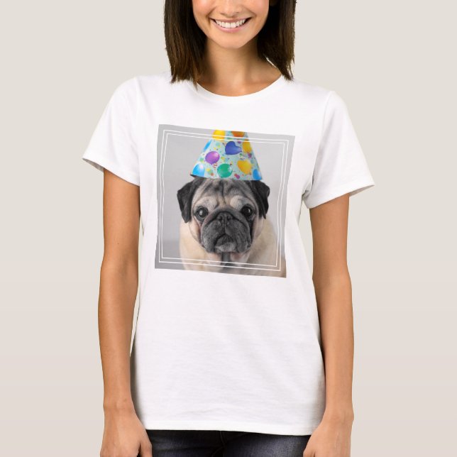 Party Pug T Shirt (Framsida)