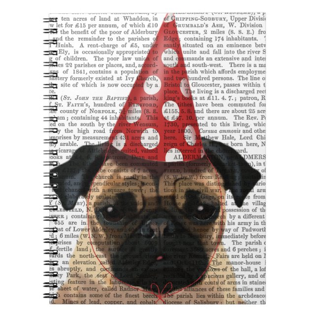 Party Pugs Pair Anteckningsbok Med Spiral (Framsidan)