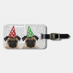 Party Pugs Pair Bagagebricka