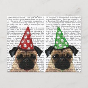 Party Pugs Pair Vykort