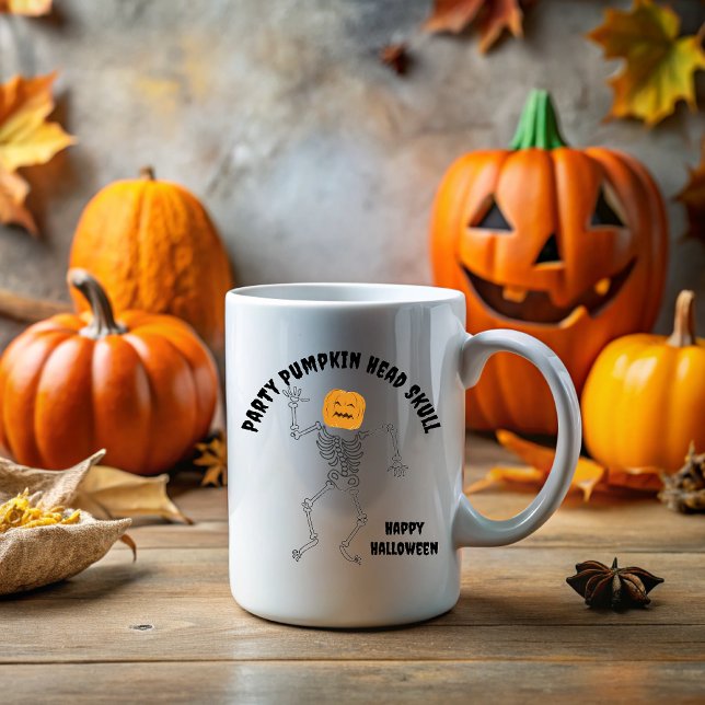 Party Pumpkin Head Skull Mugg (Skapare uppladdad)