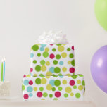 Party-punkter som figurerar Pappert Presentpapper<br><div class="desc">Ljust kalk,  rött,  gult och blått polka dots dekorerar det här tillfällen som omsluter pappert. Den här roligten är papper för en födelsedag,  babydusch,  studenten,  jul,  helgdagar,  cirkustema,  karneval tema osv. Designen kommer från originalteckningen.</div>