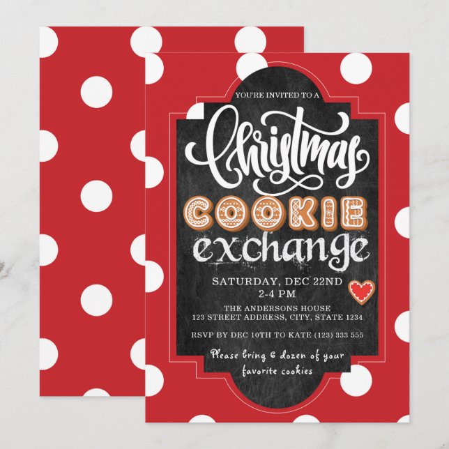 Party Red i i julkakor Inbjudningar (Fram/baksida)