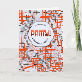 Party! Retro Modern Congratulations Card Kort