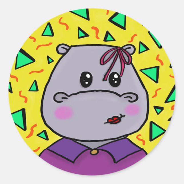 party rhino runt klistermärke (Framsida)