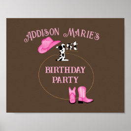 party Rodeo Cowgirl Poster
