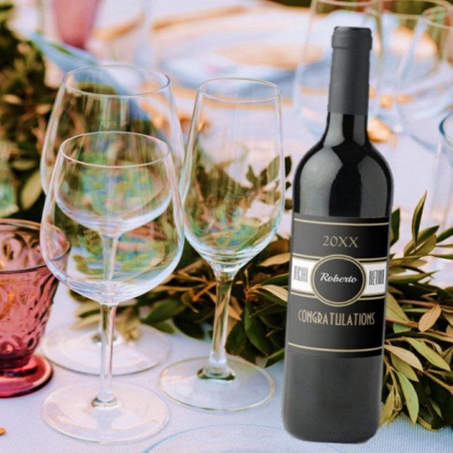 Party roligt! Anpassningsbar Gratulerar Pension Vi Vinflaska Etikett (Skapare uppladdad)