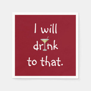 Party Roligt med Martini på röd Pappersservett