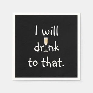 Party Roligt text med vit Vin Pappersservett