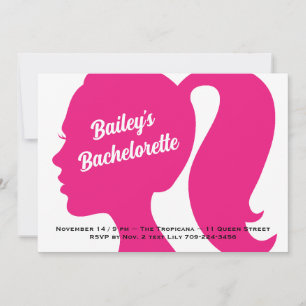 Party Rosa Bachelorette Inbjudningar