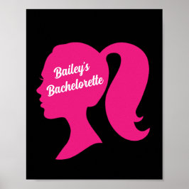 Party Rosa & Black Bachelorette Poster