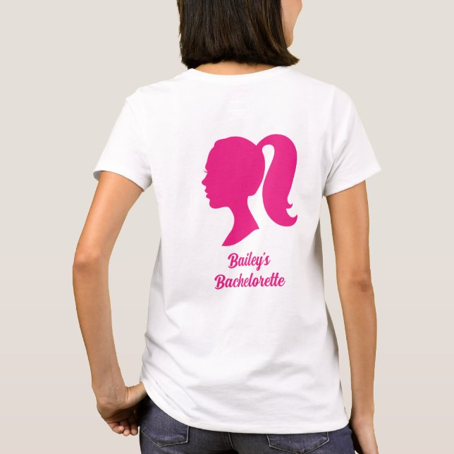 Party Rosa Bridesmaid Bachelorette T Shirt (Baksida)