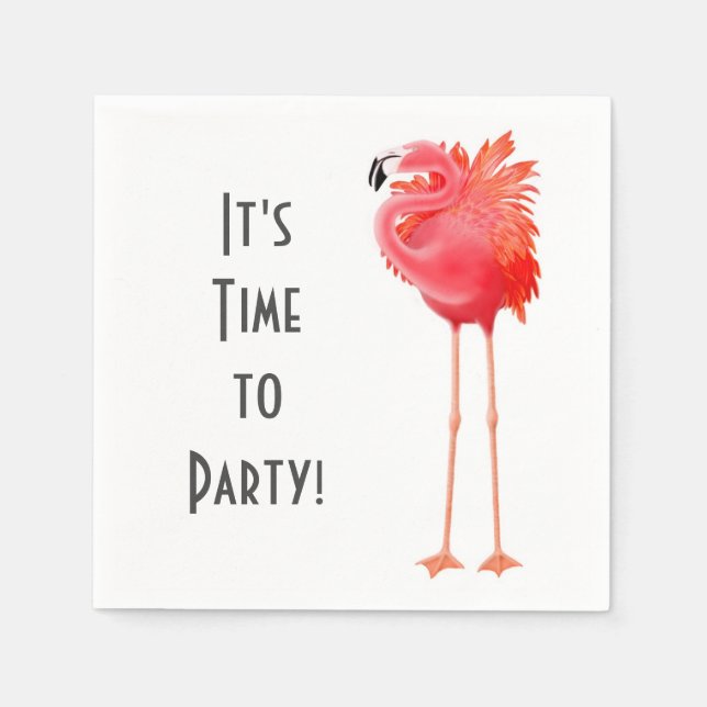 Party Rosa Flamingo Papper Napkins Pappersservett (Framsidan)