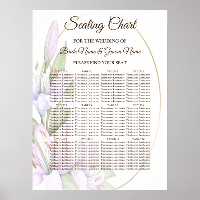 Party Rosa Lily Flowers Golden Ram BeSnyval Poster (Framsidan)