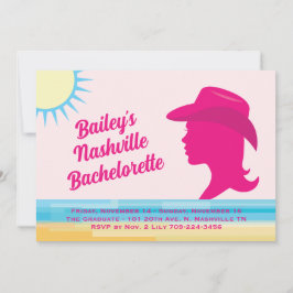 Party Rosa Nashville Helg Bachelorette Inbjudningar