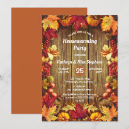 Party - Rustic Woodsy Höst löv Inbjudningar