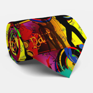 Party scen med dansare Glow Färg Necktie Slips