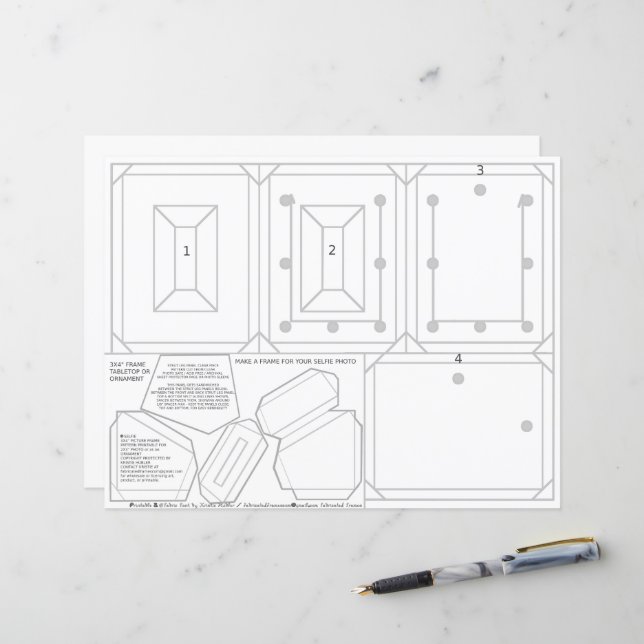 Party Selfie Ram Ornament Bord-kort 2 x 3 foto (Fram/Back In Situ)