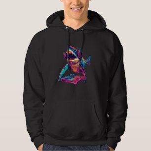 Party Shark Disco DJ med hörlursbord Hoodie