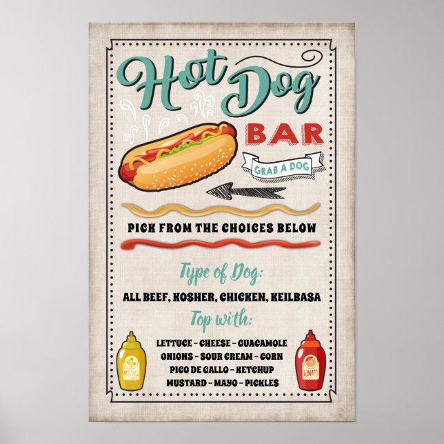 Party-signatur för hett på Hund-menyn i Pub Poster (Framsidan)