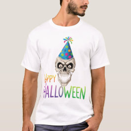 Party Skull med färgad Halloween T Shirt