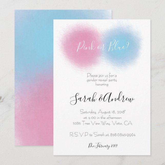 Party Smoke Bomb Gender Reveal Smoke Bomb Baby Inbjudningar (Fram/baksida)