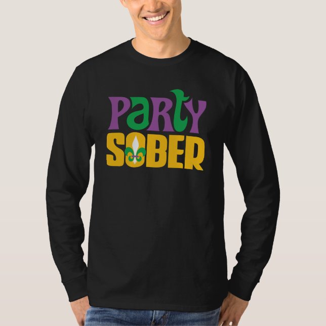 Party Sober Fleur de Lis Återhämtningsbilschaufför T Shirt (Framsida)