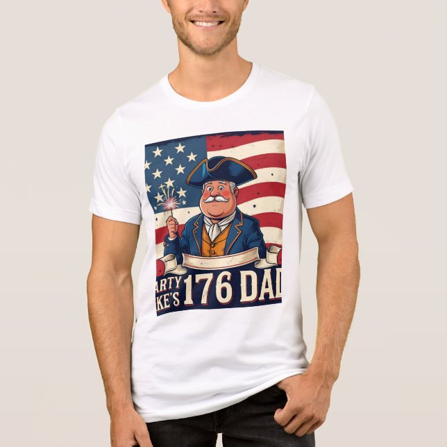 Party som 1776 Pappa Firande T-Shirt (Framsida)