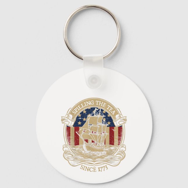 Party som 1776 - Retro George Washington Des Nyckelring (Framsida)