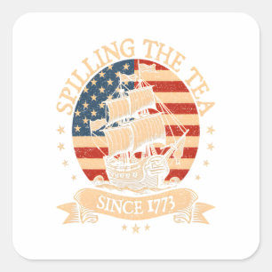 Party som 1776 - Retro Patriotic Bow Fyrkantigt Klistermärke