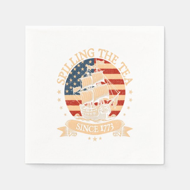 Party som 1776 - Retro Patriotic Bow Pappersservett (Framsidan)