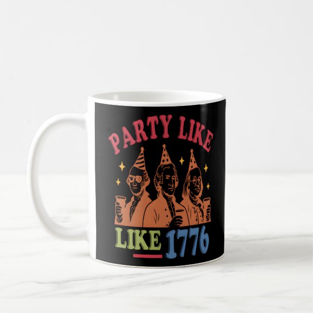Party som 1776 Retro-Vintage Kaffemugg (Vänster)