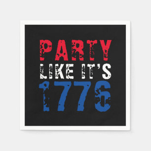 Party som 1776 rött vitt blått typografi pappersservett